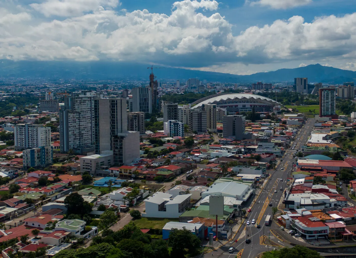 Aerial view of San José, Costa Rica