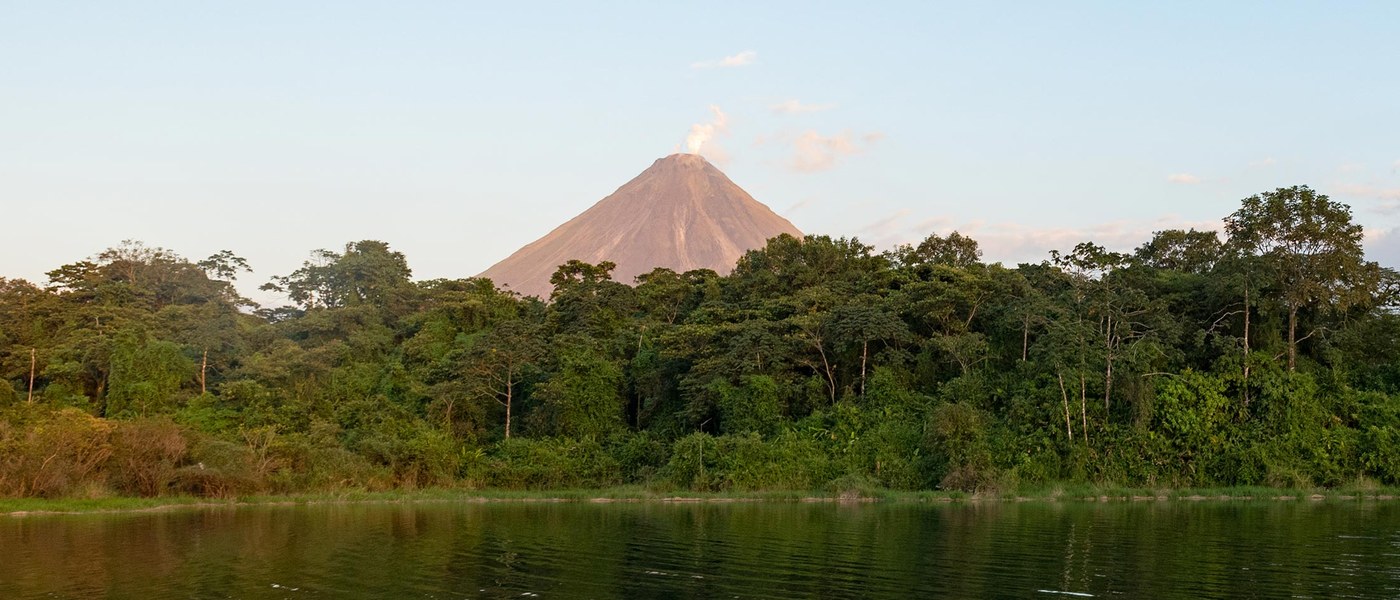 Arenal volcano reflected in lake, Costa Rica