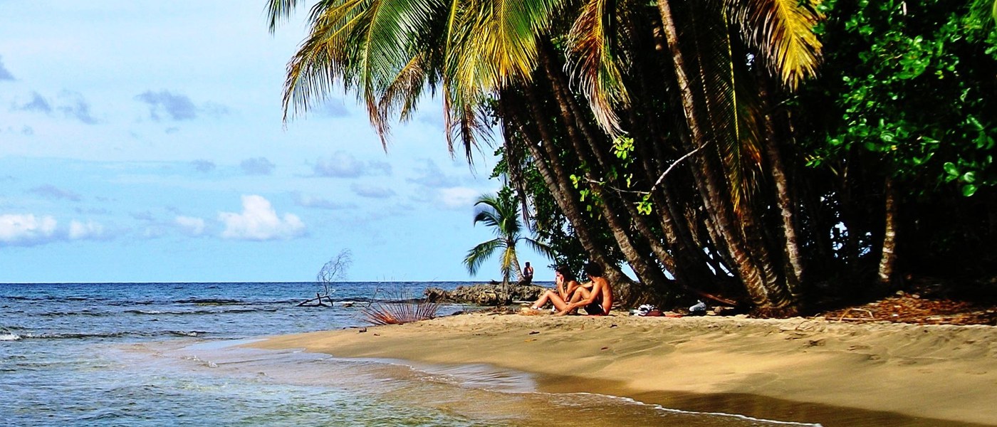 Caribbean palm beach with coconut palms, Costa Rica